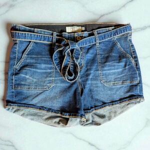 Torrid Blue Jean Shorts with Tie Waist